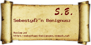Sebestyén Benignusz névjegykártya